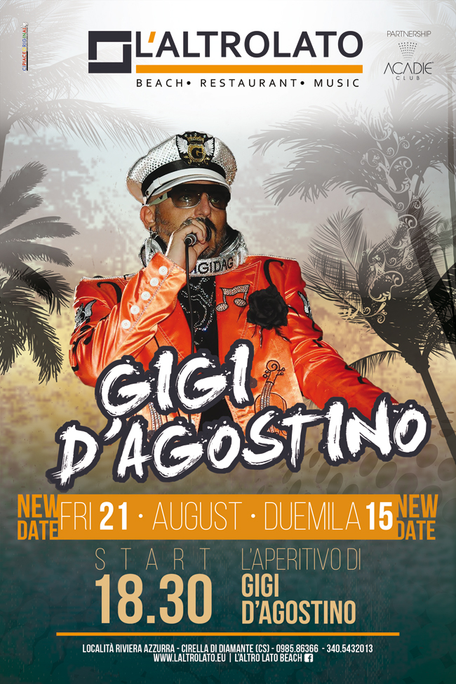 Venerdì 21 Agosto: Gigi D’Agostino